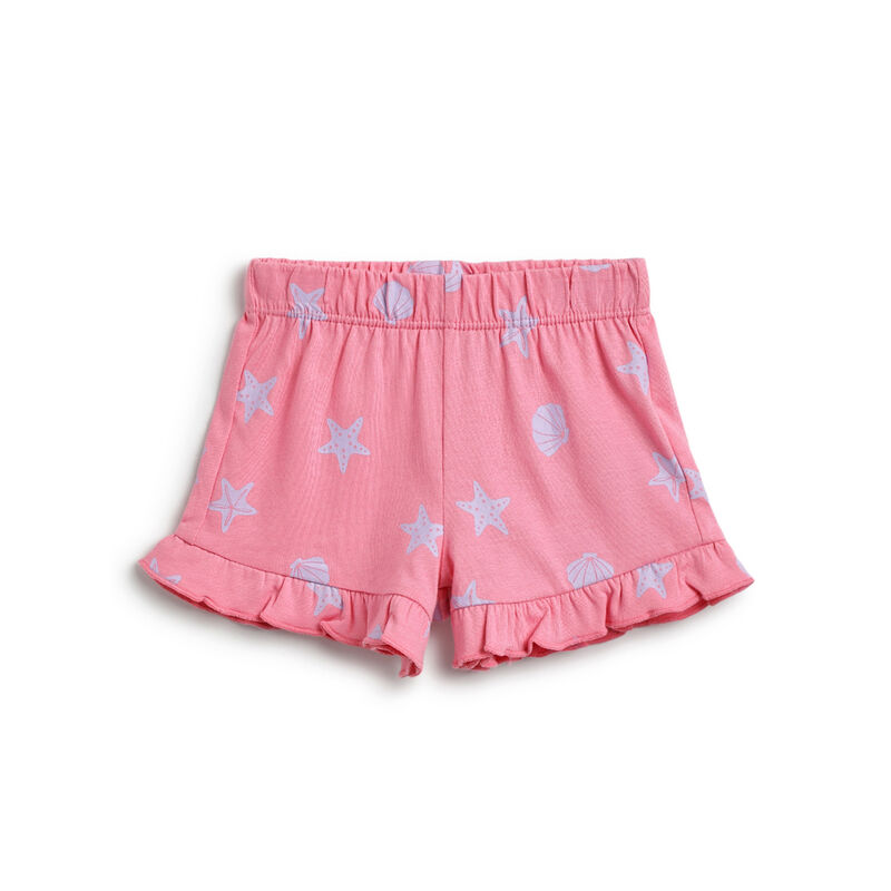 Girls Light Lilac T-shirt with Short Pants image number 2